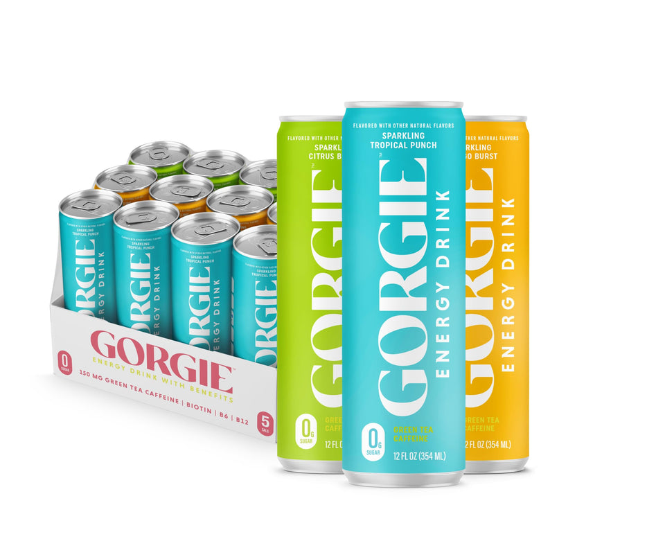 GORGIE Tropical Variety can close-up showing refreshing citrus aroma and zero sugar.