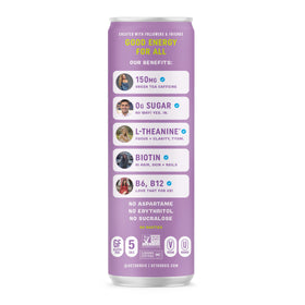GORGIE nutrition info closeup highlighting caffeine and biotin