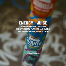 Gorilla Energy Cherry Berry can with clean ingredients and 60 calories
