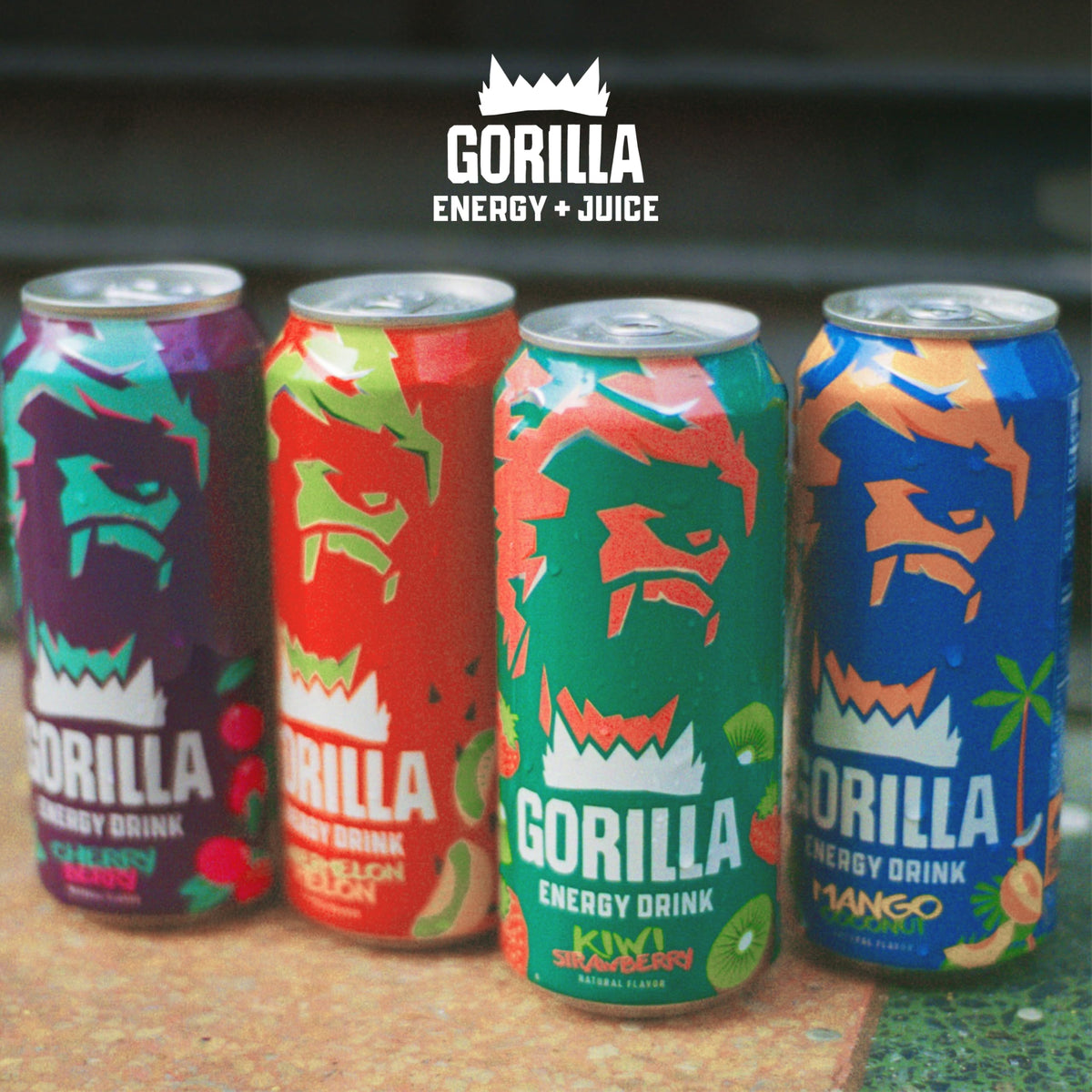 Gorilla Energy Cherry Berry served over ice for a refreshing boost