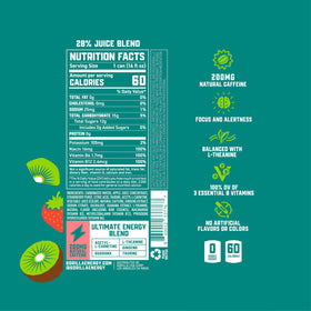 Gorilla Energy Kiwi Strawberry label close-up highlights natural caffeine source