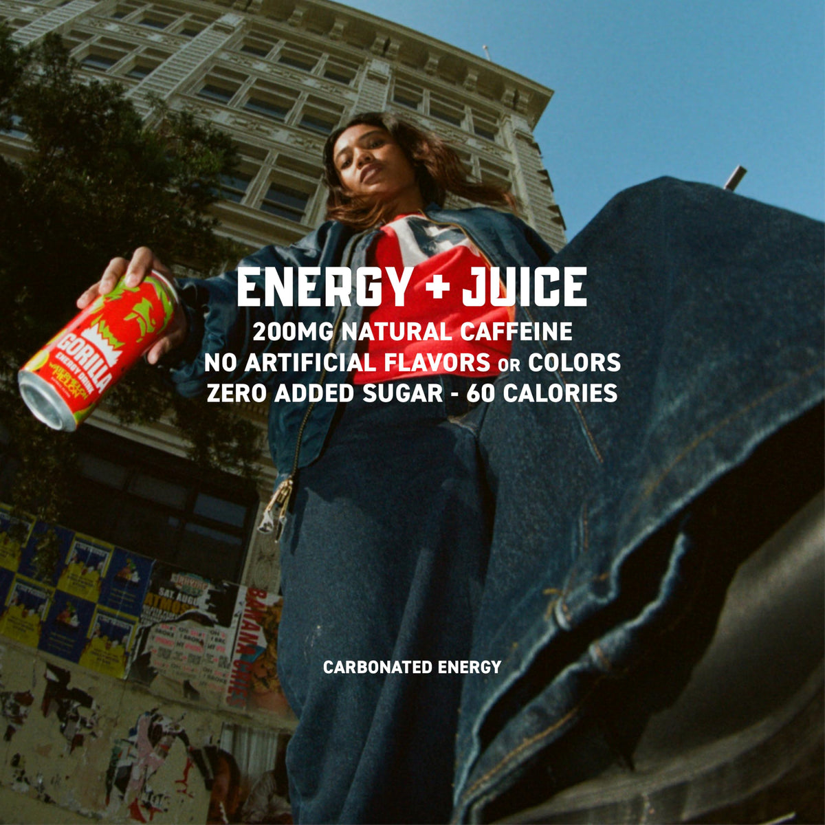 Ingredients label highlights real fruit juice and clean ingredients