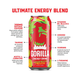 Gorilla Energy Watermelon Melon 12-pack for on-the-go energy