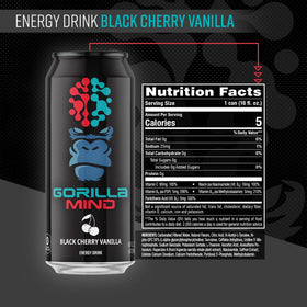 Gorilla Mind Energy 16oz can front with bold flavor emphasis and caffeine