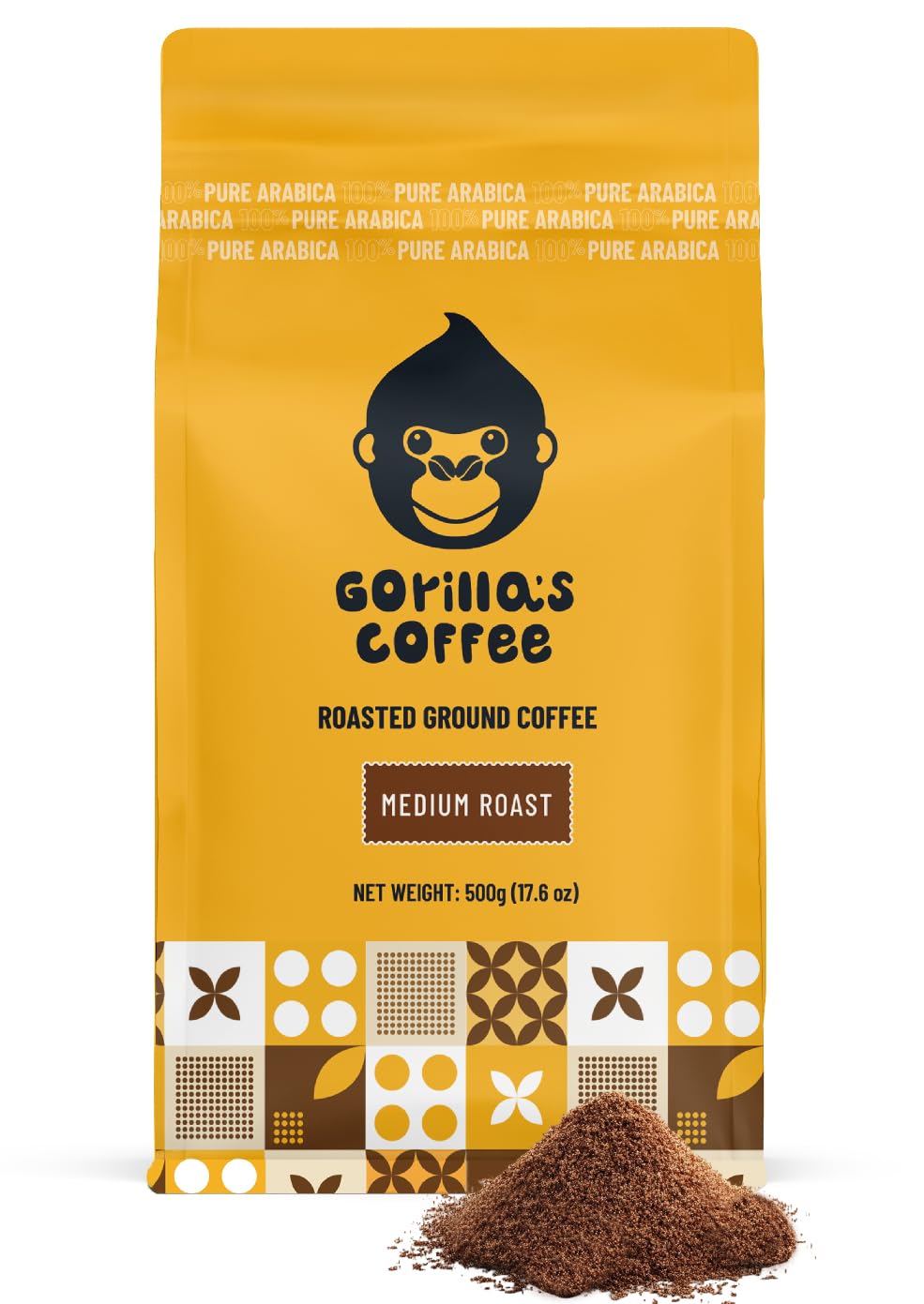 Gorilla's Coffee 100% Arabica medium roast ground for a balanced everyday brew.