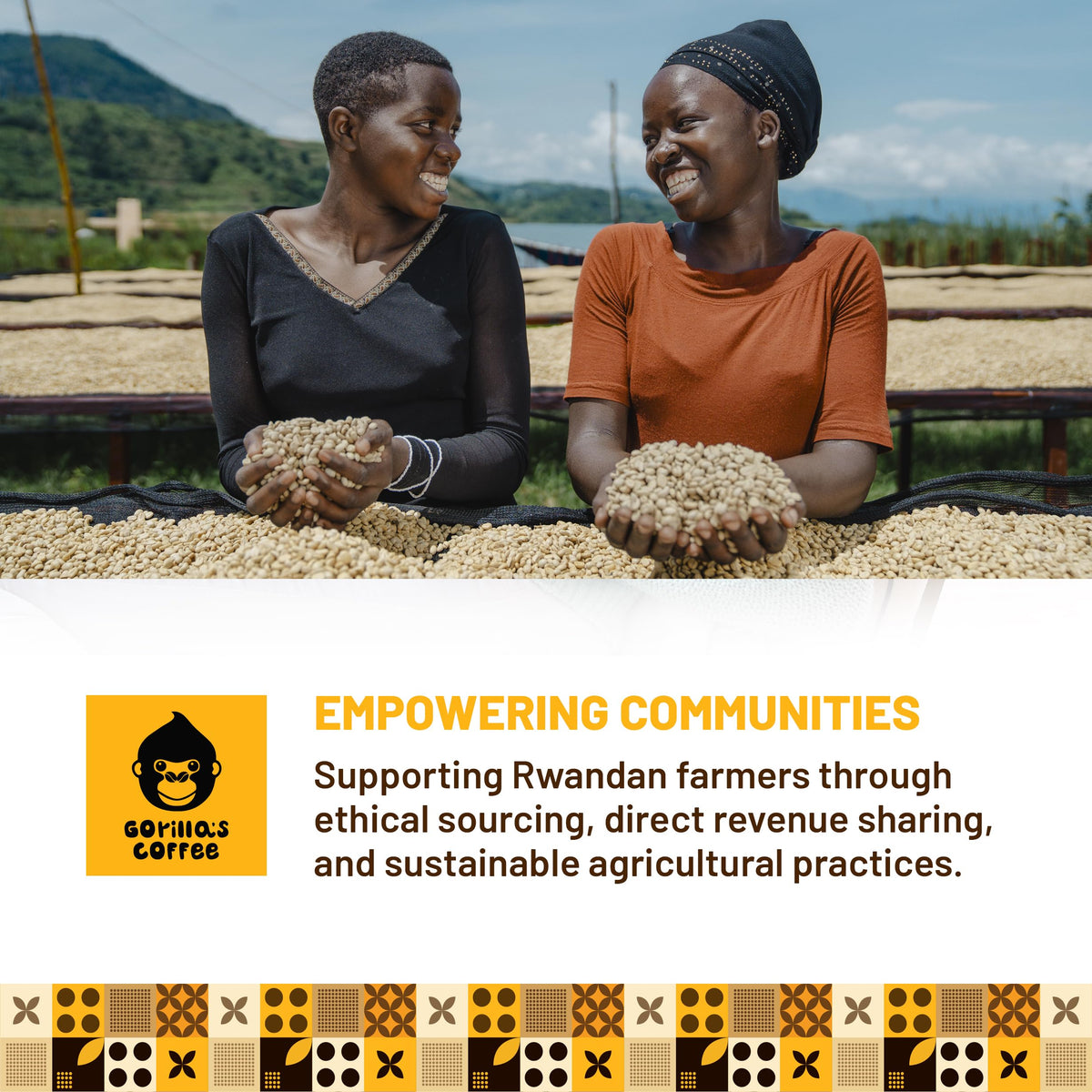 Gorilla's Coffee grown at 1700 meters elevates slow maturity flavor.