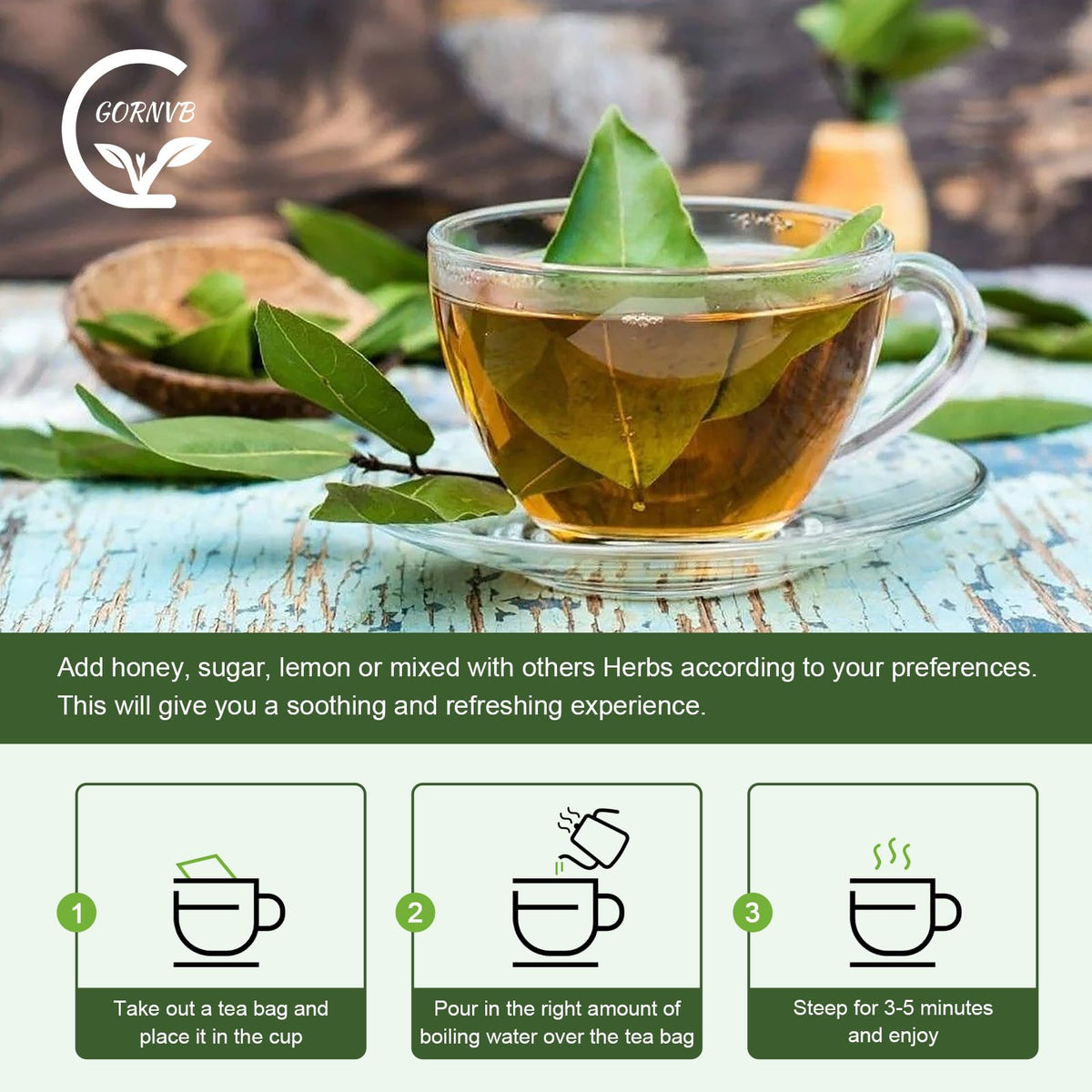 GORNVB biodegradable tea bags packaging preserves freshness.