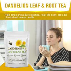 GORNVB Organic dandelion tea leaves close-up emphasizing wild-harvested quality