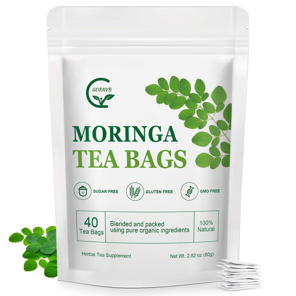 GORNVB Moringa Tea Bags in a box for daily caffeine-free brewing