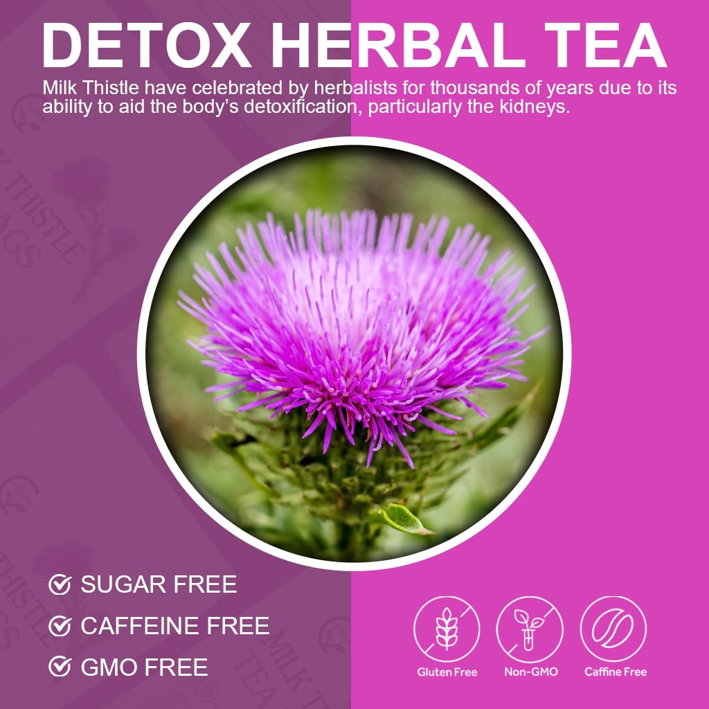 GORNVB Milk Thistle Tea Leaves close-up emphasize premium organic seeds.