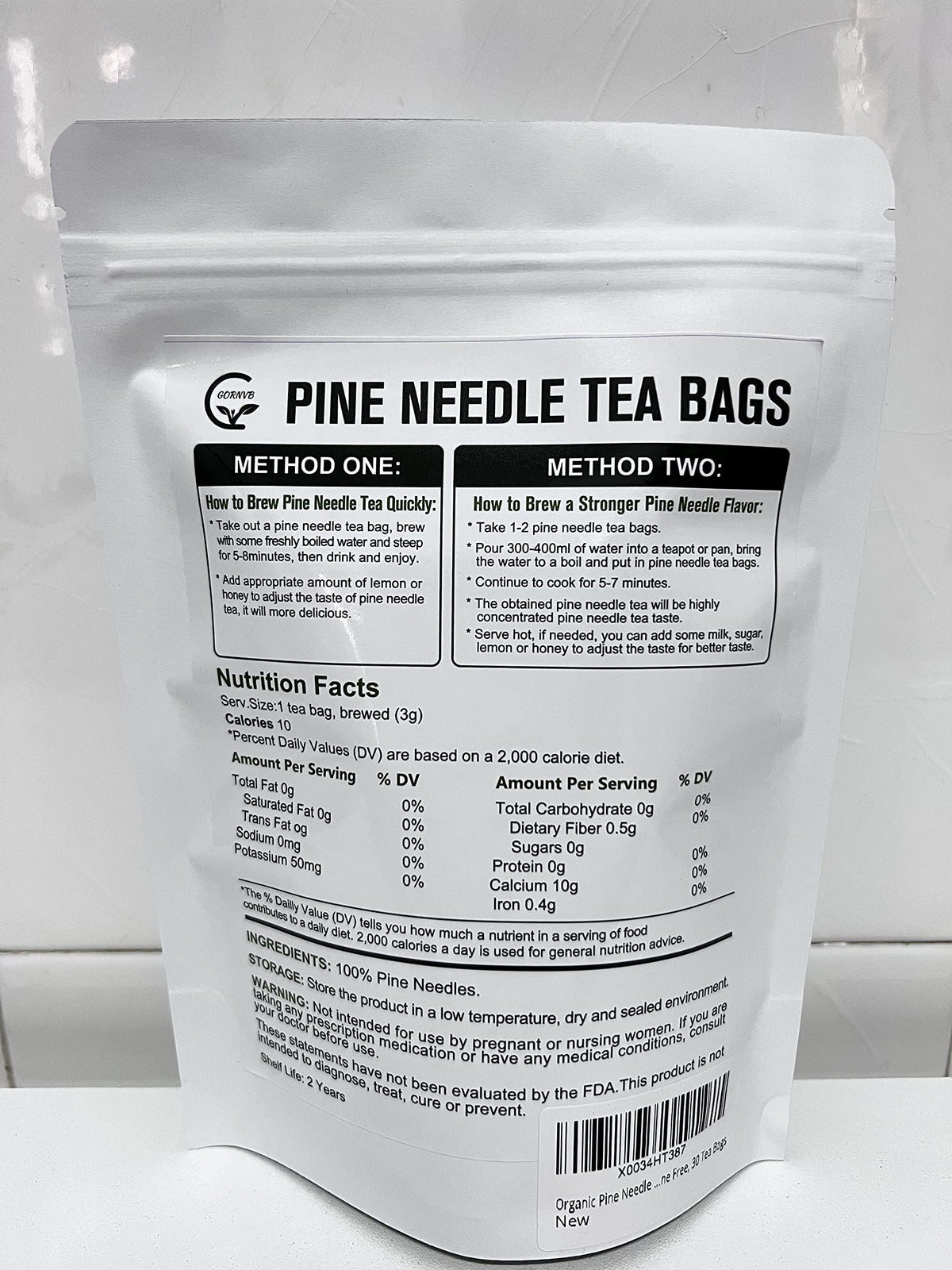 GORNVB Pine needle tea in cup, calming herbal aroma