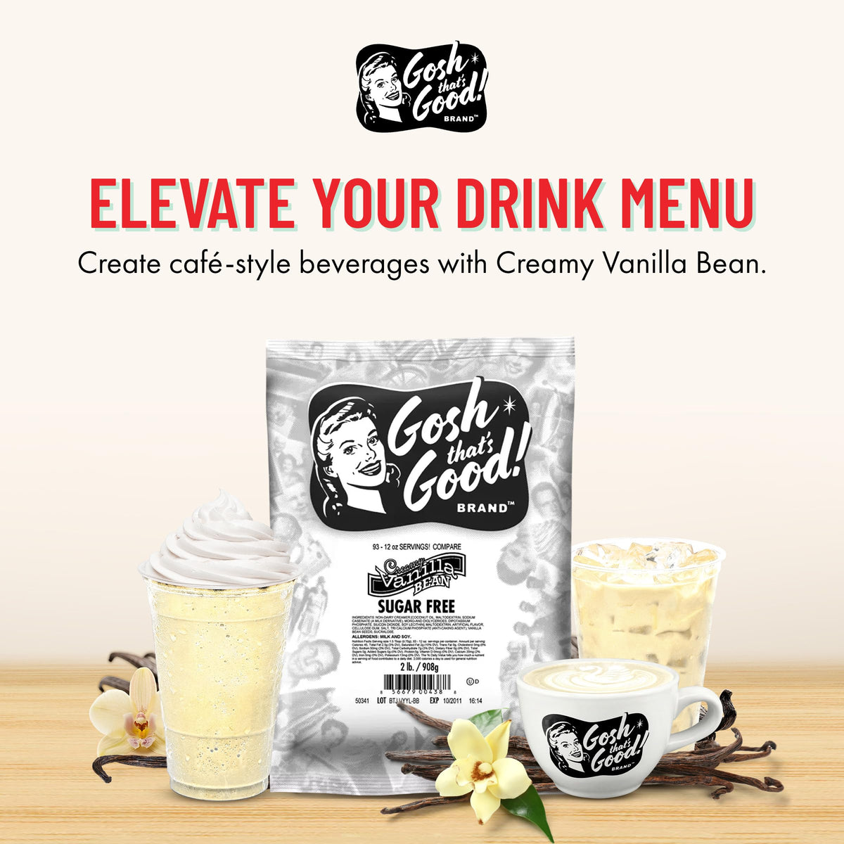 Gosh That’s Good vanilla bean aroma close-up invites flavor-enhanced cocoa or coffee.