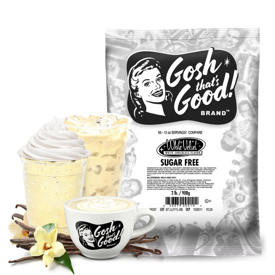 Gosh That's Good! White Velvet Chocolate packaging for easy storage.