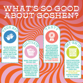 Goshen Coffee Roasters Bright Eyed Breakfast award seal indicating trusted quality