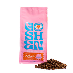 Goshen Coffee Roasters Bright Eyed Breakfast bag front showing fresh aroma