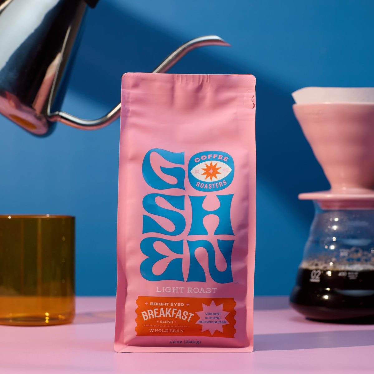 Goshen Coffee Roasters Bright Eyed Breakfast beans close-up revealing vibrant flavor