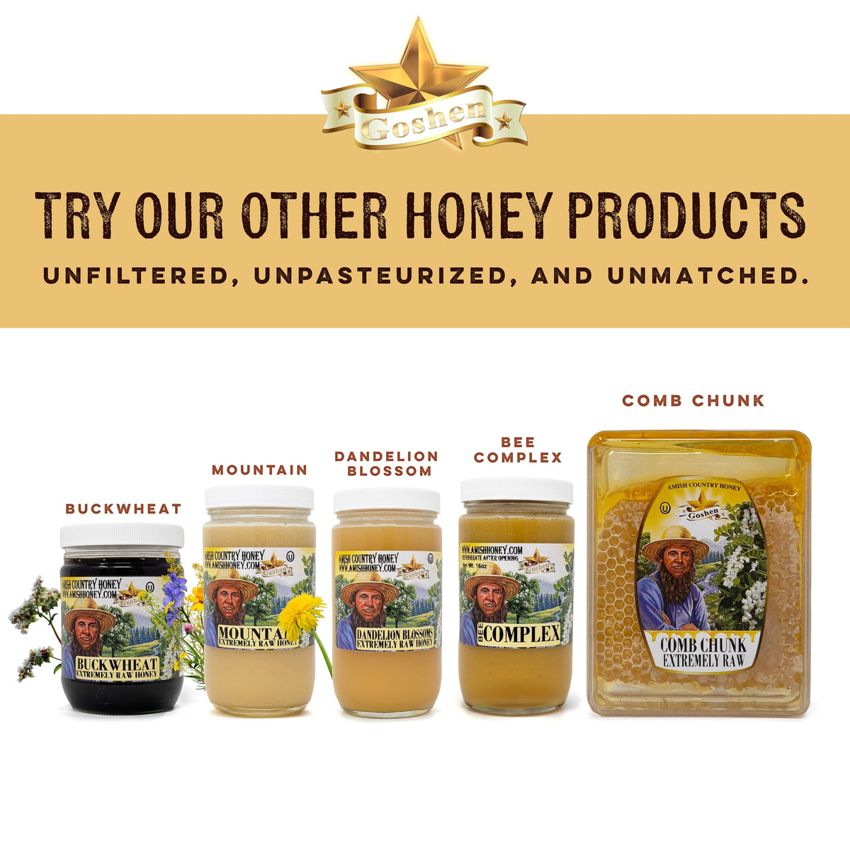 Goshen Honey unfiltered and unprocessed in a dairy-free dessert topping.