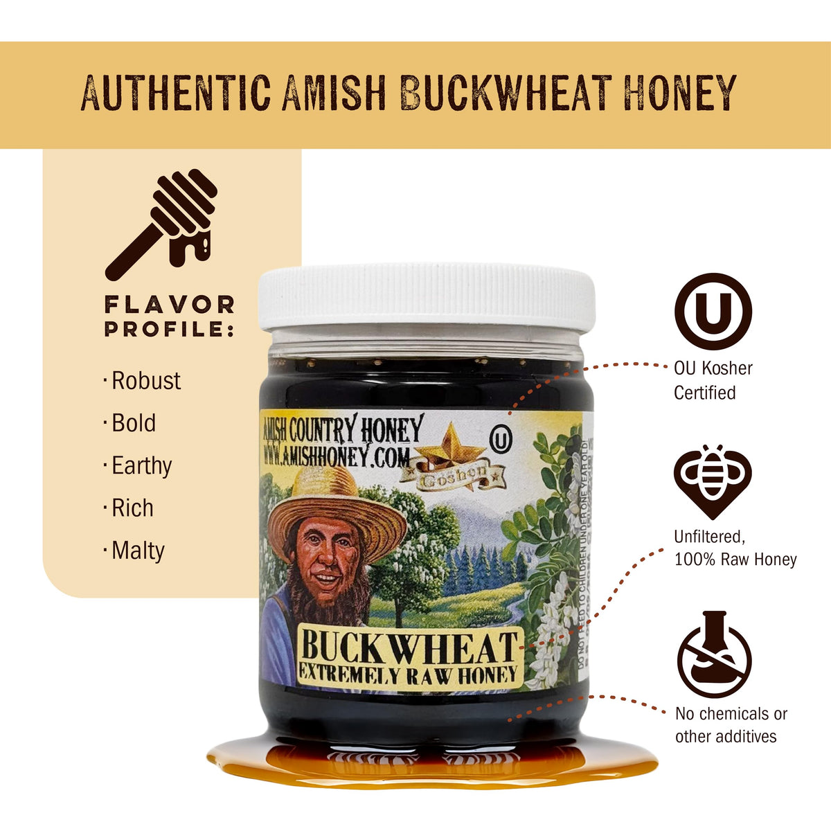 Raw buckwheat honey drizzle over tea to savor nuance.