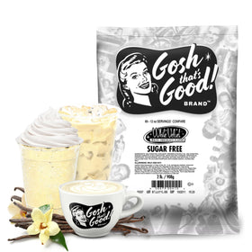 Gosh That's Good! Sugar-Free White Velvet Chocolate bottle-pour adds rich flavor to drinks.