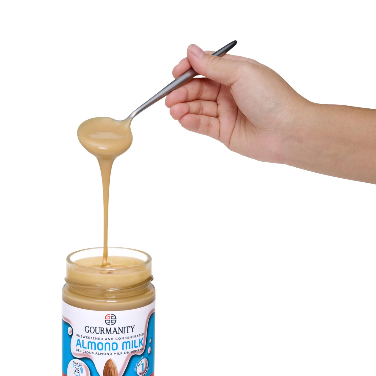 Gourmanity packaging on shelf, signaling shelf-stable convenience.