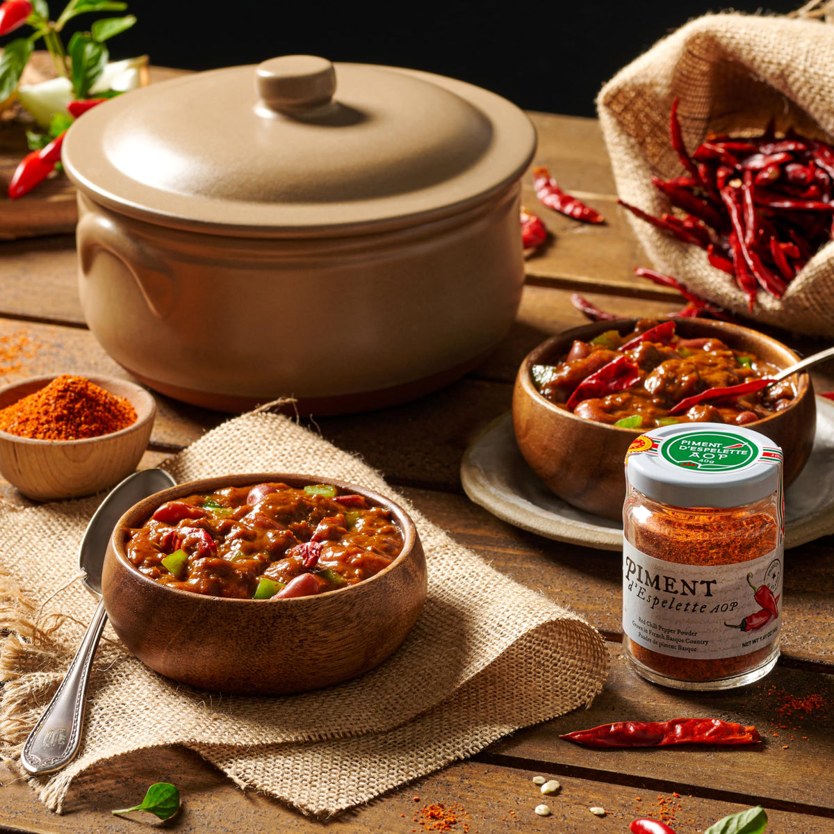 Gourmanity piment Espelette powder AOC-stamped pepper signals authentic Basque flavor.