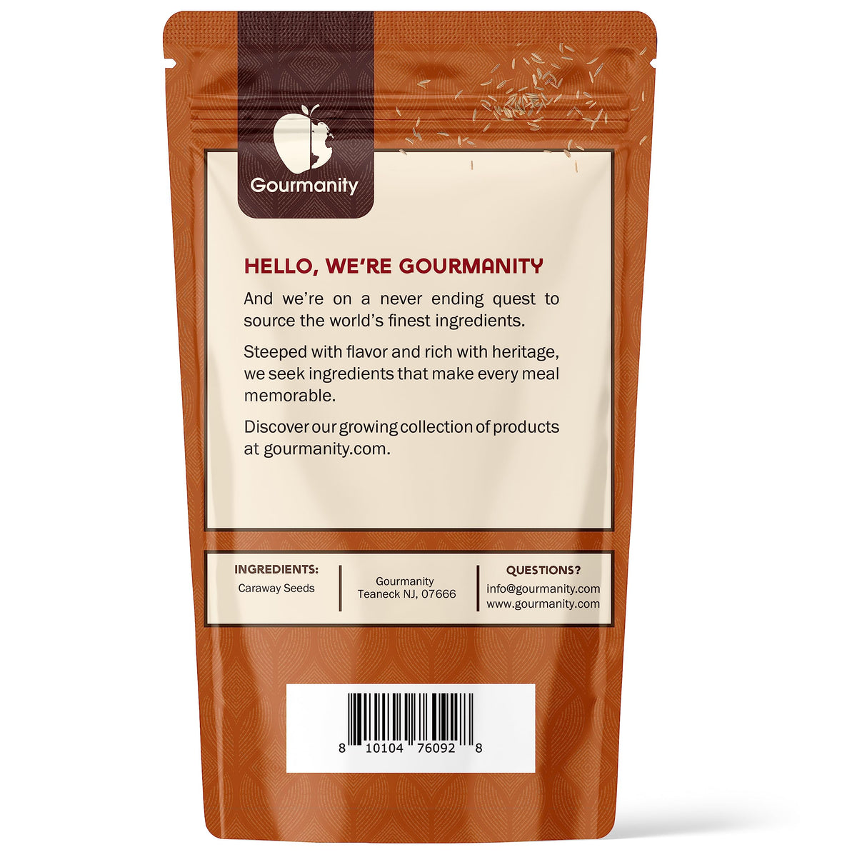 Gourmanity caraway seeds jar closeup highlighting earthy aroma