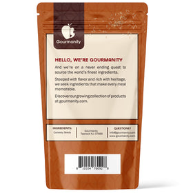Gourmanity caraway seeds jar closeup highlighting earthy aroma