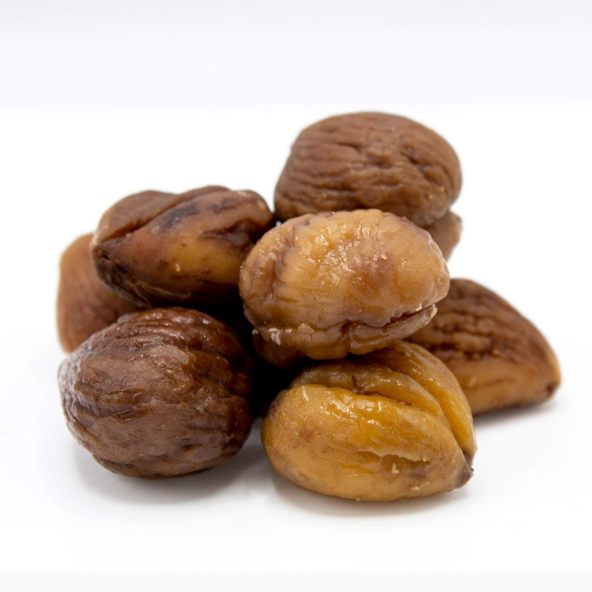 Gourmanity chestnut jar pouring shows easy, mess-free snacking options.