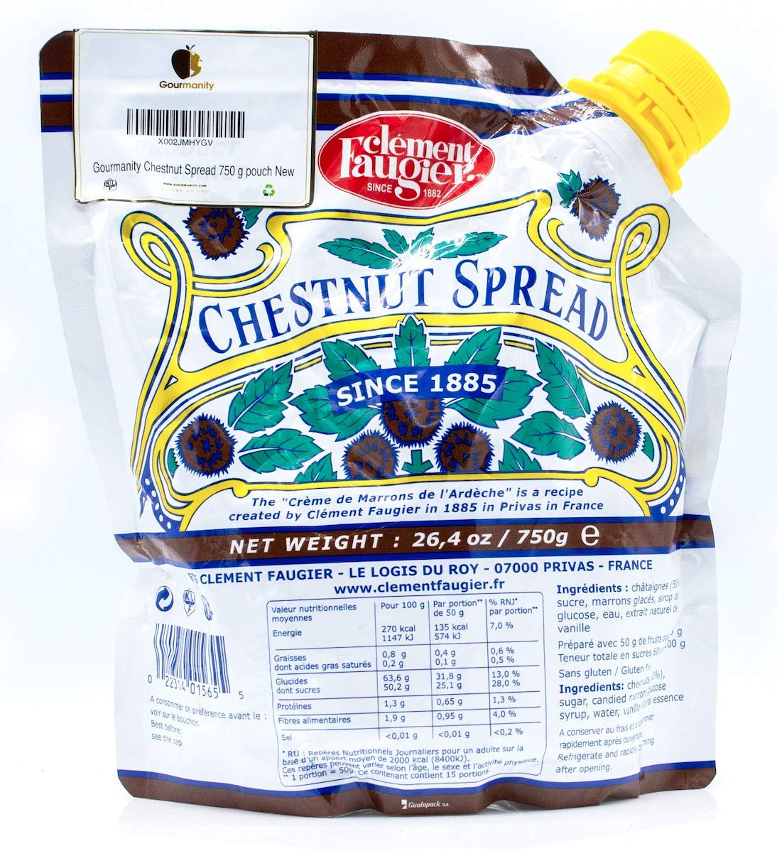Gourmanity creme de marron chestnut puree pouch ideal for yogurt and desserts