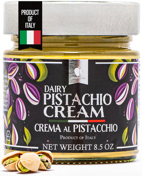 Gourmanity Pistachio Cream Jar on counter, silky spread for desserts and baking