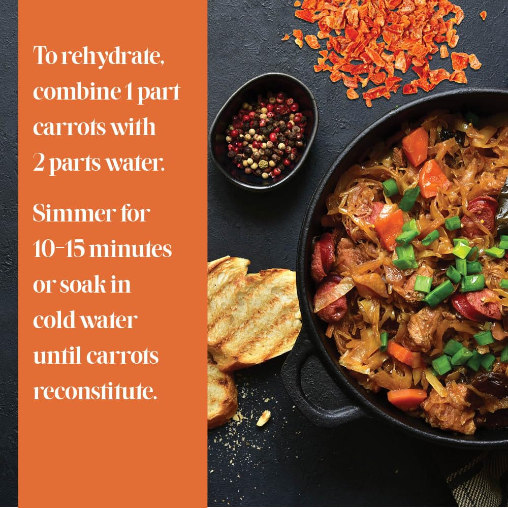 Gourmanity dried carrots used as a versatile ingredient for soups, stews, and ramen.