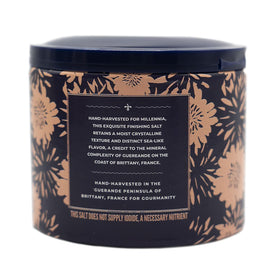 Gourmanity Fleur de Sel hand-harvested texture captures moist crystals for delicate seasoning.