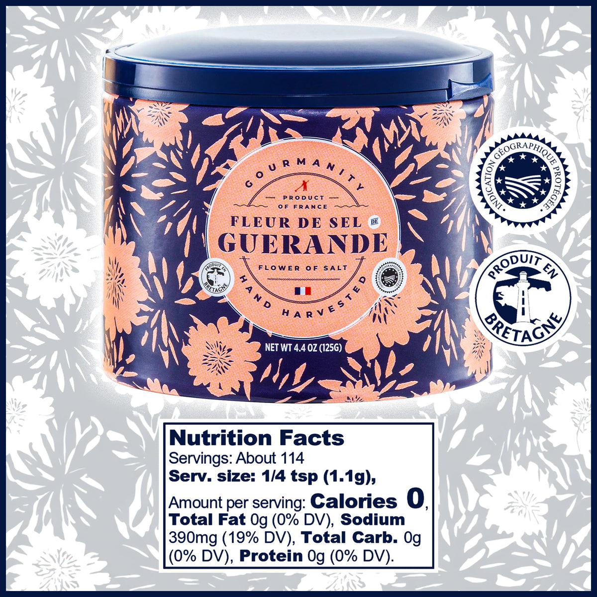 Gourmanity Fleur de Sel IGP certified salt preserves Brittany's coastal heritage.