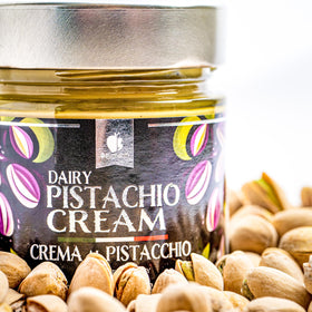 Halal-certified Gourmanity pistachio cream label on jar