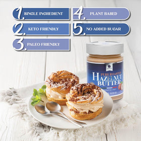Gourmanity hazelnut butter used in desserts and cookies for nutty richness