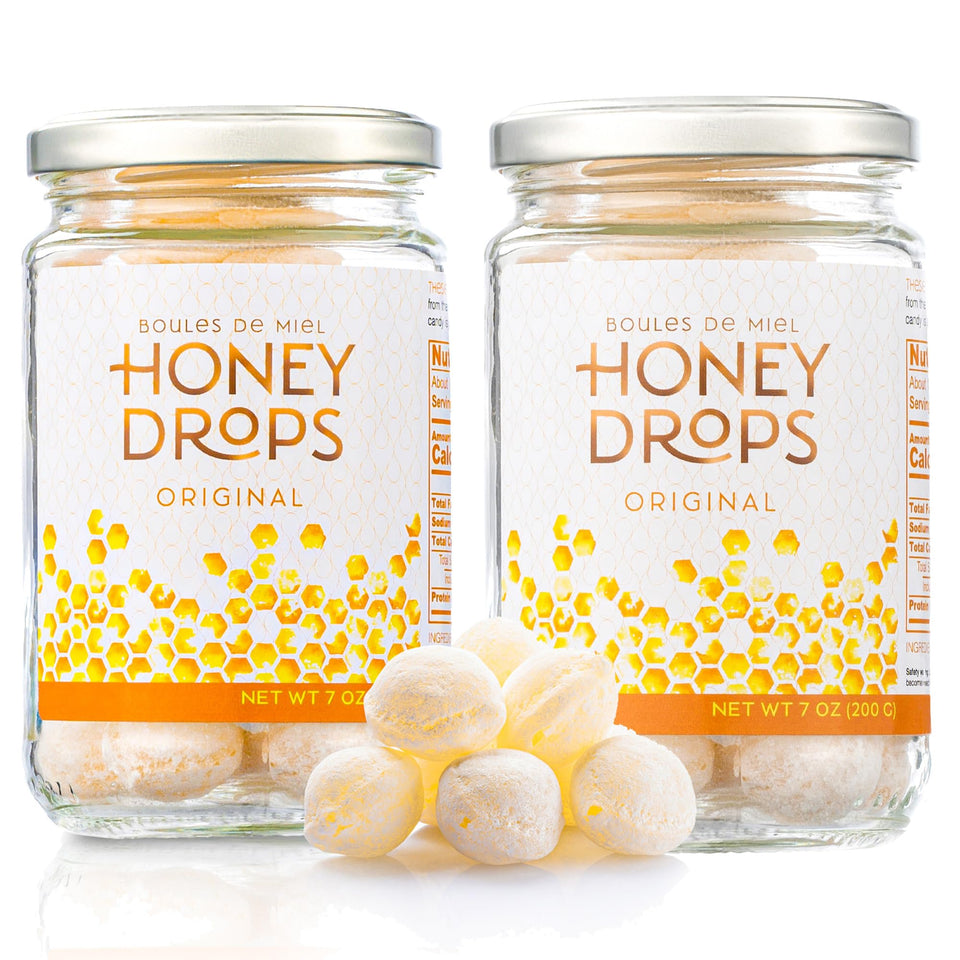 Gourmanity Honey Drops outer coating powdered sugar for a delicate crunch and refined sweetness.