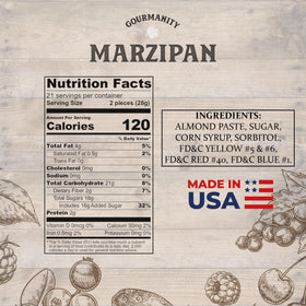 Gourmanity lemon marzipan piece with zesty color and smooth bite.