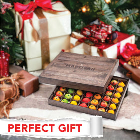 Gourmanity watermelon marzipan piece, nostalgic retro candy for gatherings.