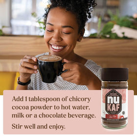 Prepared drink being poured for a caffeine-free morning ritual