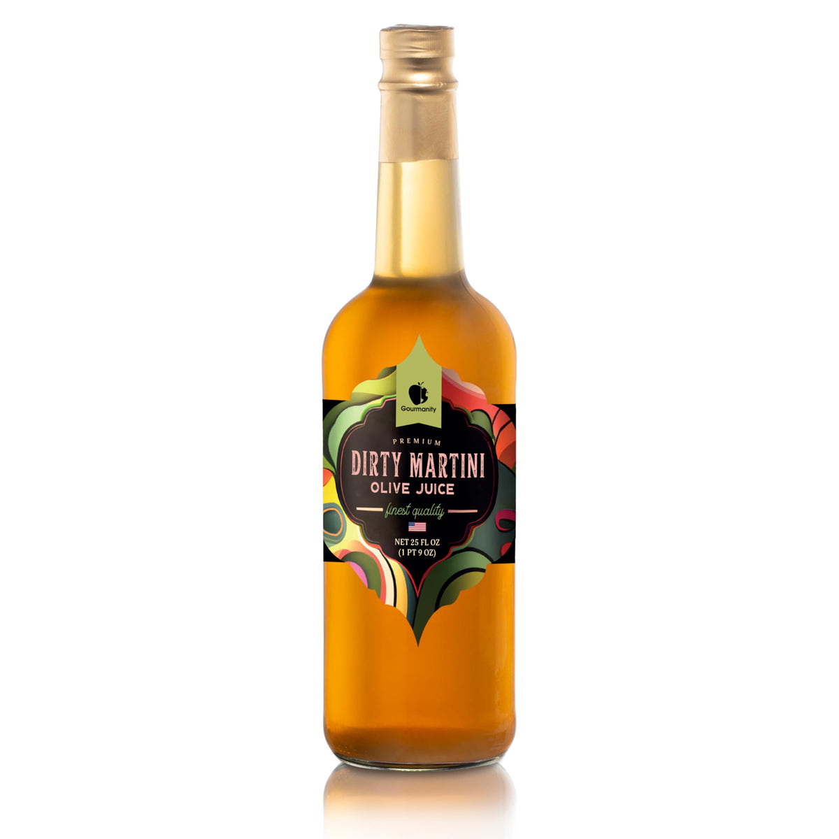 Gourmanity olive-brine shelf storage ensures olive juice ready when needed.