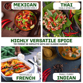 Gourmanity piment Espelette powder pour demonstrates easy seasoning for soups and stews.