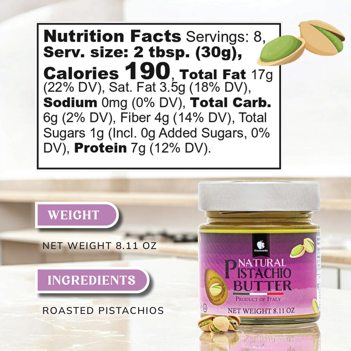 Gourmanity pistachio butter on toast for a rich breakfast treat.