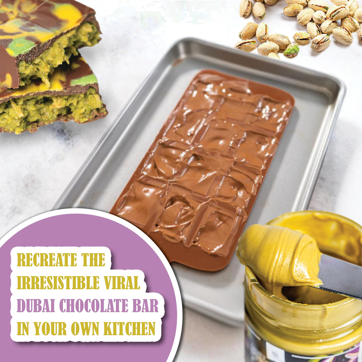 Gourmanity pistachio cream spread on toast, inviting breakfast and snack inspiration