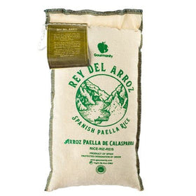 Gourmanity Rey Del Arroz Calasparra rice bag for authentic paella.