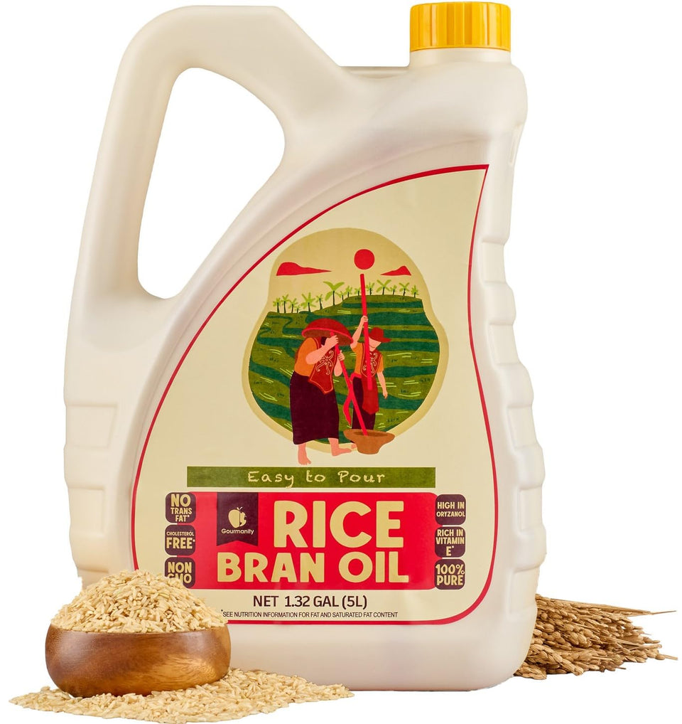 Gourmanity Rice Bran Oil easy-pour bottle for effortless cooking
