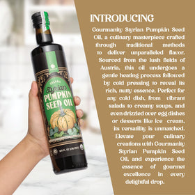 Gourmanity roasted Styrian pumpkin seeds highlight rich aroma.