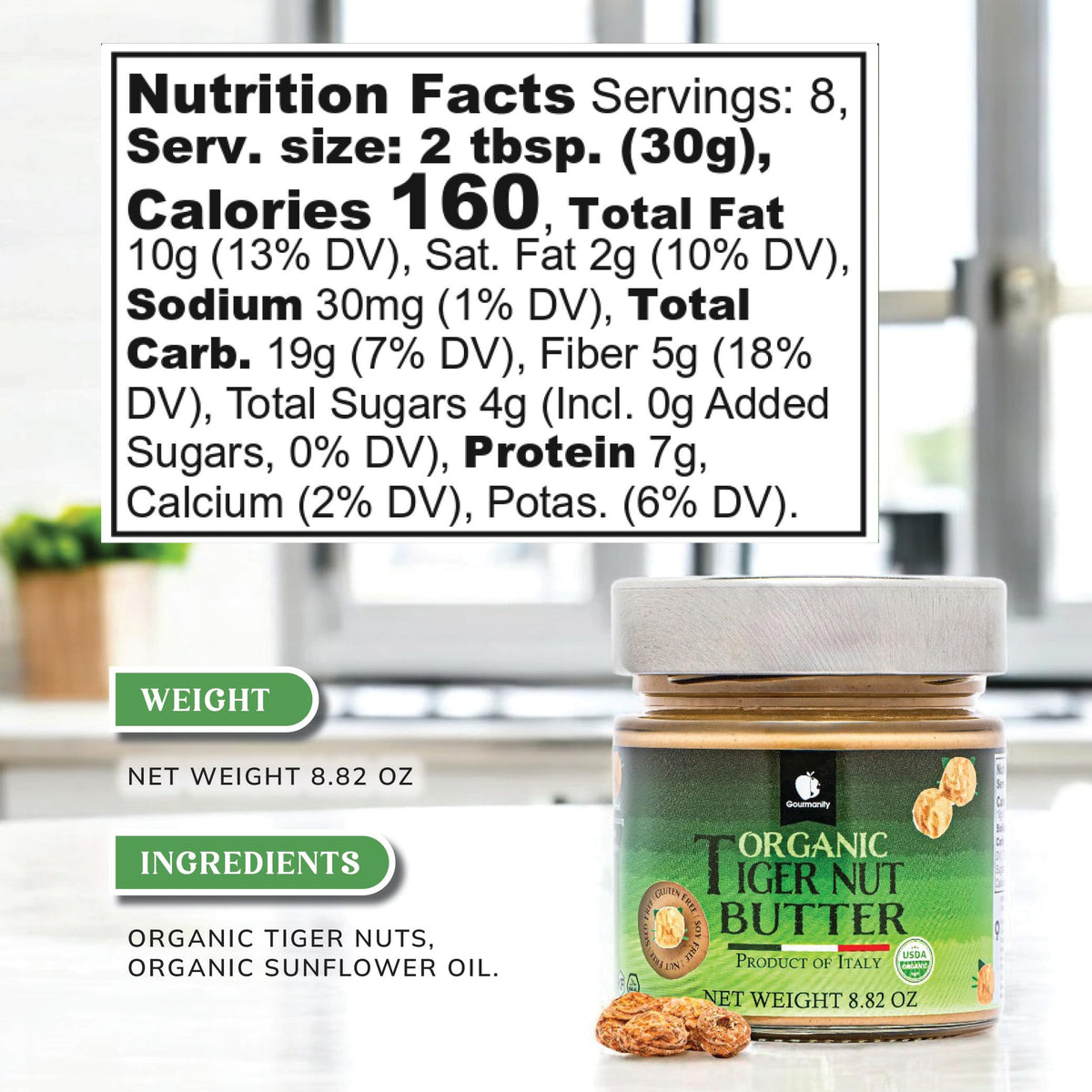 Gourmanity Tigernut Butter added to smoothies for fiber-rich texture.