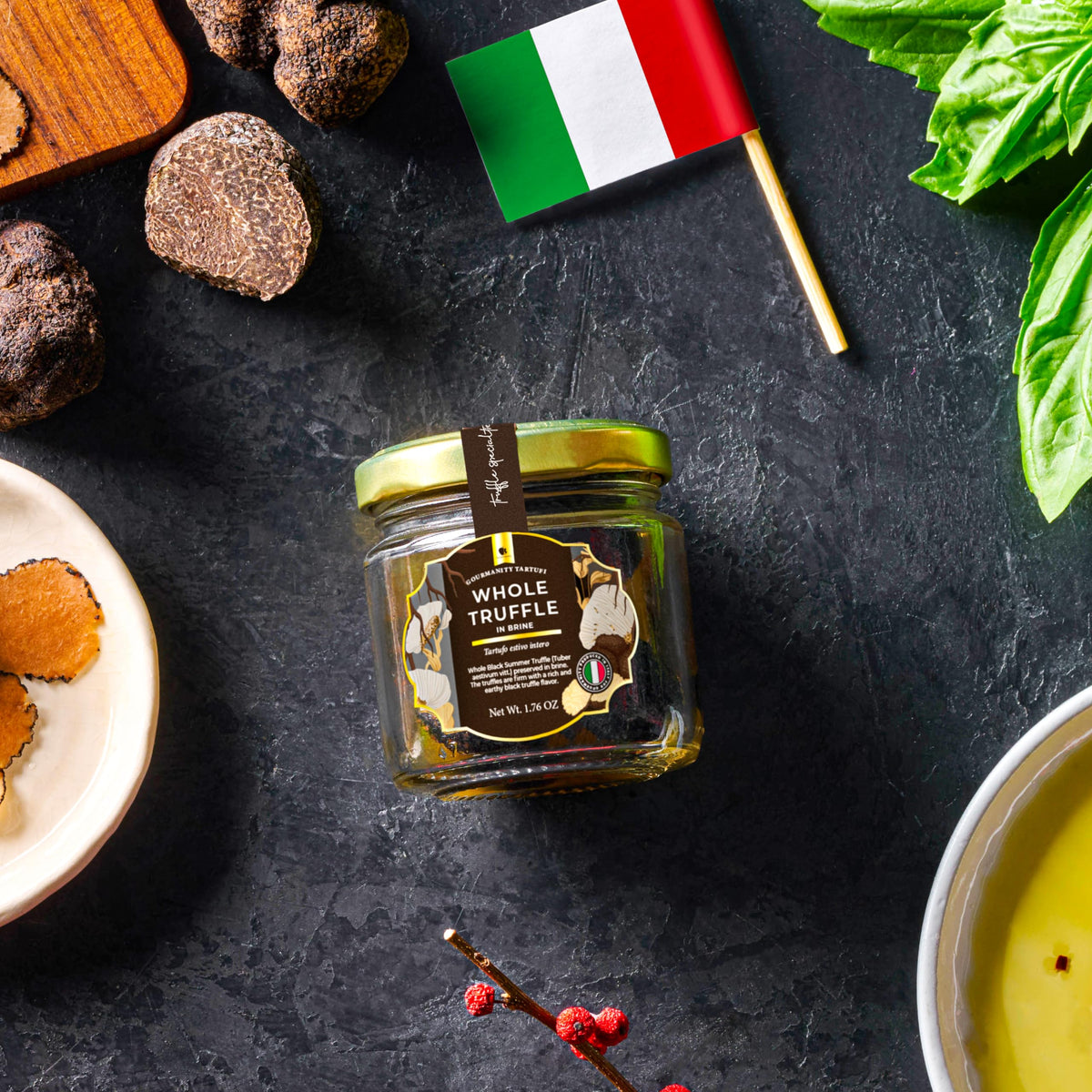 Gourmanity truffle brine for sauces and dressings; savory enhancement