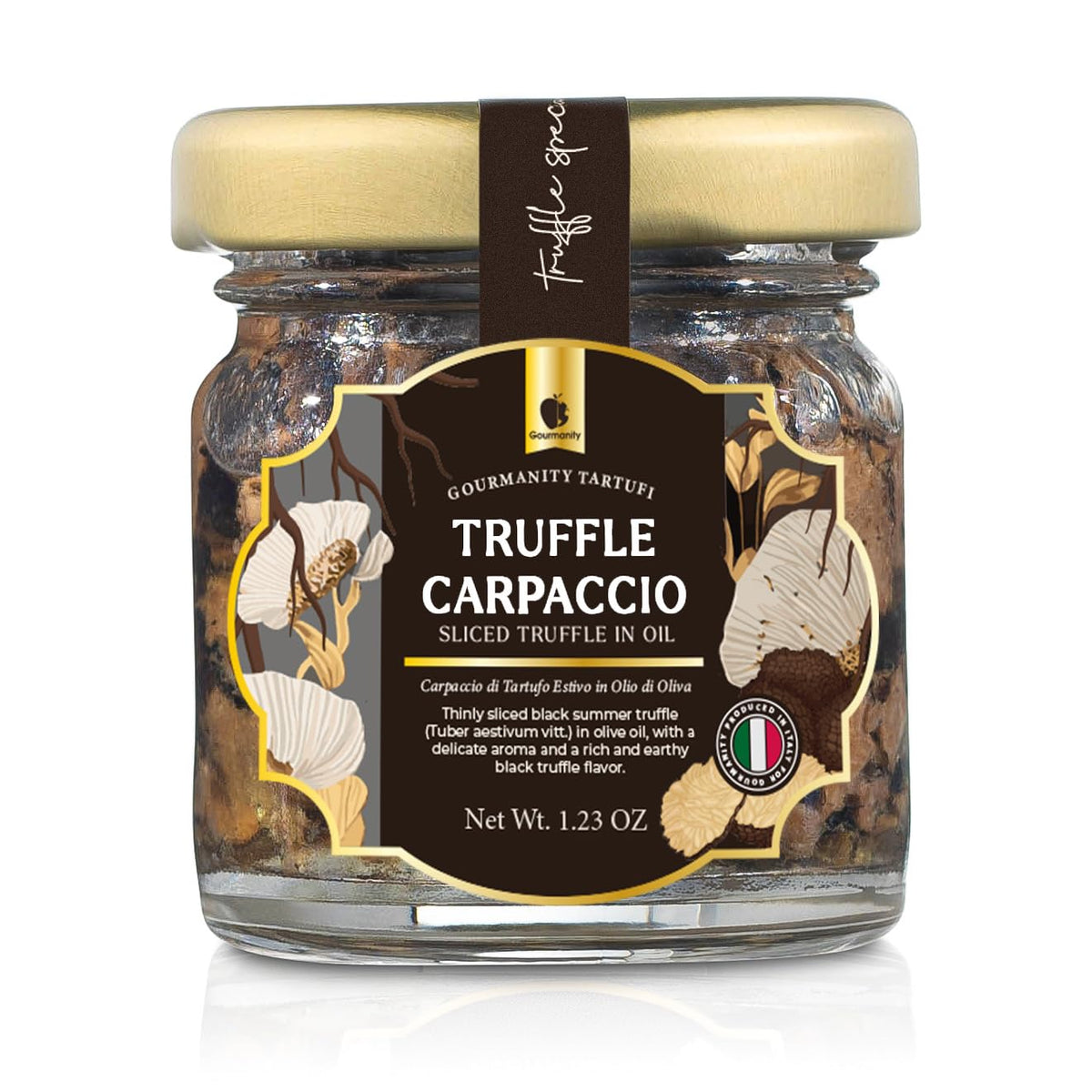 Truffle carpaccio finishing sauce over meat for enhanced aroma