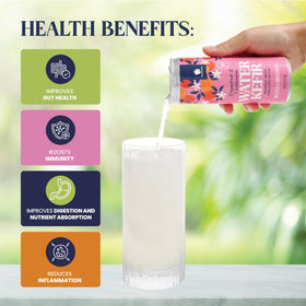 Gourmanity Water Kefir bubbles close-up, natural effervescence showcased.